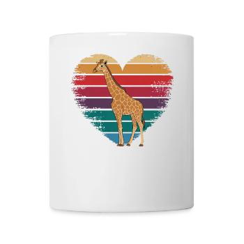 Rétro Vintage Girafe Animal Faune Nature Cadeaux - Mug blanc - blanc - Devant