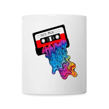 90er Kassetten Tape mit Bunten Farbauslauf - Tasse - Weiß - Vorne