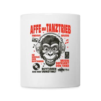 Affe im Modus Shirt: Klang und Instinkt - Tasse - Weiß - Vorne