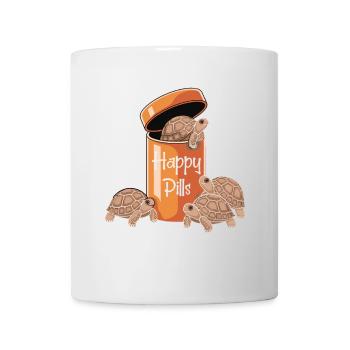 Shell-covered lucky pills!, Sulcata turtle - Mug - white - Front