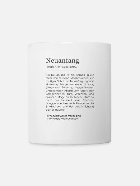 Neuanfang Karte – Inspirierende Worte für Neubegin - Tasse - Weiß