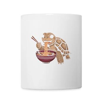 Happy tortoise having a hot bowl of ramen with - Mug - white - Front