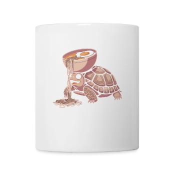 Happy tortoise having a hot bowl of ramen with - Mug - white - Front