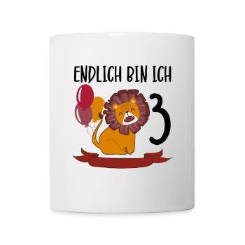 Anniversaire Lion 3 ans Leo Cadeau de fête - Mug blanc - blanc - Devant