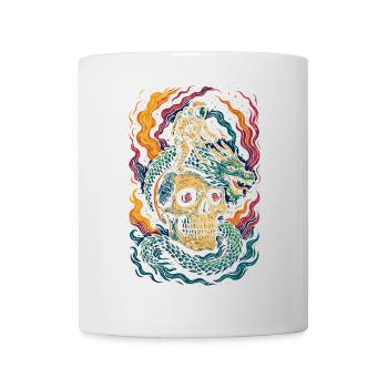 Astronaut Riding Dragon Cosmic Skull Art - Mug - white - Front