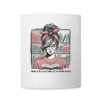 Book lover meets retro book girl look - Mug - white - Front