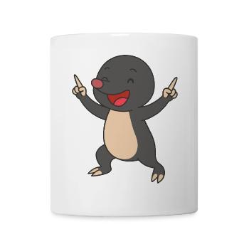 Taupe heureuse - Mug blanc - blanc - Devant