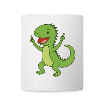 Bébé Iguane de fête - Mug blanc - blanc - Devant