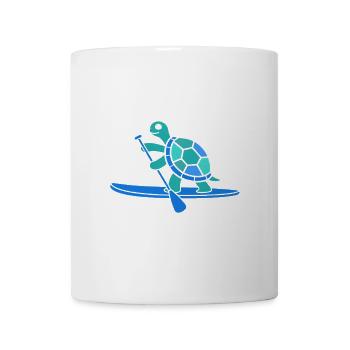 Cute Sea Turtle Paddleboarding - Tasse - Weiß - Vorne