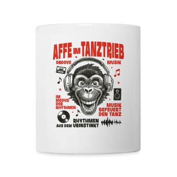 Headphone Sound Shirt: Monkey Rhythm and Fun - Mug - white - Front