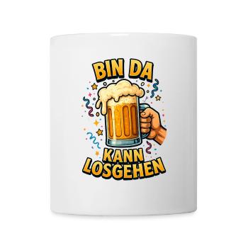 Bier Bierflasche Bierzelt Bierkrug Biergarten - Tasse - Weiß - Vorne