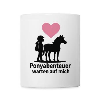 Des aventures poneys m’attendent Horses Girls - Mug blanc - blanc - Devant