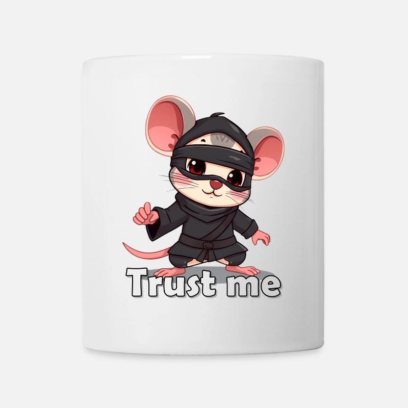 Little Ninja Mice Motif Print - Mug - white