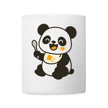 Futtern mit dem Panda-Jungtier – Kunterbunt süß - Tasse - Weiß - Vorne