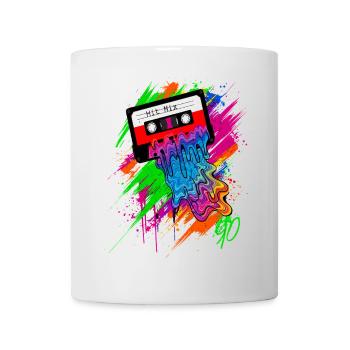 The 90s Sound - Graffiti Cassette Colorful Neon - Mug - white - Front