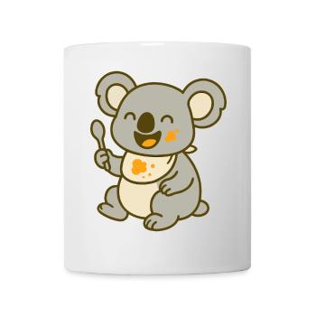 Mignon bébé koala mangeant - Mug blanc - blanc - Devant