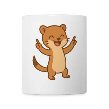 Happy Weasel Bébé Dessin Animé - Mug blanc - blanc - Devant