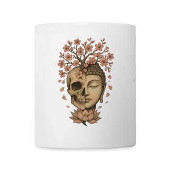 Leben Tod Buddha Blüte Symbolische Kunst - Tasse - Weiß - Vorne