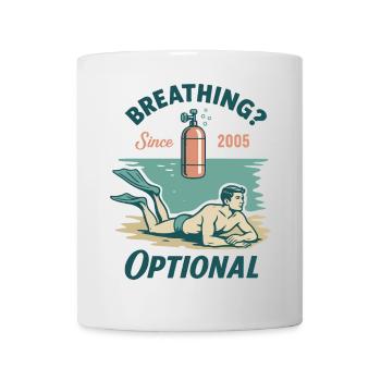 Breathing Optional Taucher Ozean Meer - Tasse - Weiß - Vorne