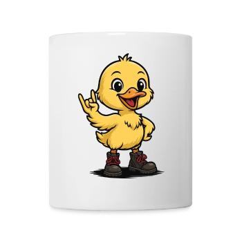Rocking baby duck with boots - Mug - white - Front