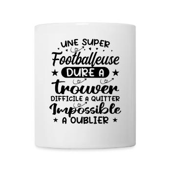 Une Super Footballeuse - Cadeau footballeuse - Mug blanc - blanc - Devant