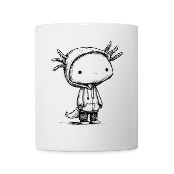 Croquis de dessin animé Kawaii Axolotl - Motif mignon - Mug blanc - blanc - Devant