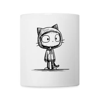 Croquis de dessin animé de chat kawaii - Motif mignon - Mug blanc - blanc - Devant