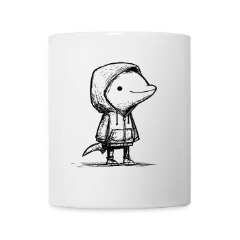 Kawaii Dolphin Cartoon Sketch – Cute Motif - Mug - white - Front