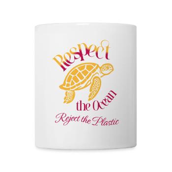 Respectez l’océan – Dites non au plastique - Mug blanc - blanc - Devant