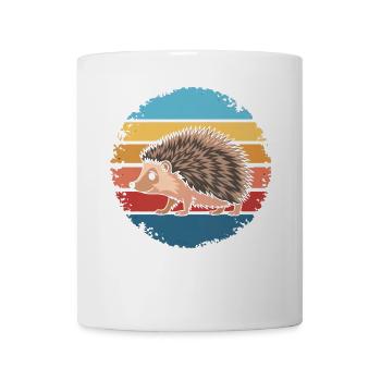 Retro Vintage Hedgehog Animal Lover Nature Gifts - Mug - white - Front