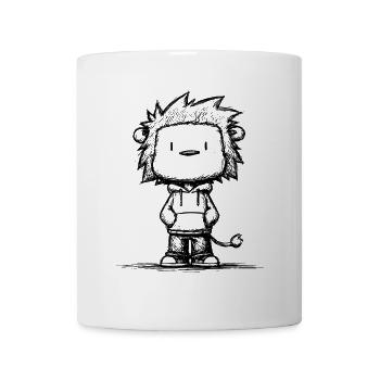 Croquis de dessin animé de lion kawaii - Motif mignon - Mug blanc - blanc - Devant
