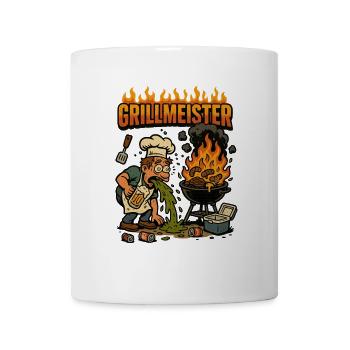 Grillmeister Grill Grillkönig Grillzange - Tasse - Weiß - Vorne