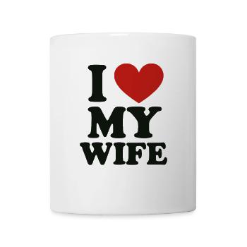 I Love My Wife – Declaration of Love Shirt - Mug - white - Front