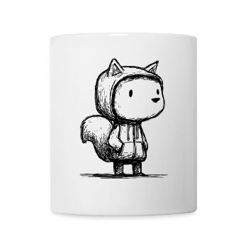 Croquis de dessin animé d’écureuil kawaii - Mignon - Mug blanc - blanc - Devant