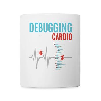 Debugging is my cardio - programmer nerd - Mug - white - Front