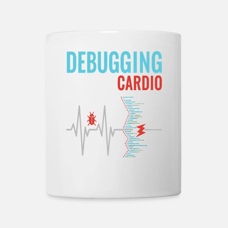 Debugging ist mein Cardio - Programmierer Nerd - Tasse - Weiß