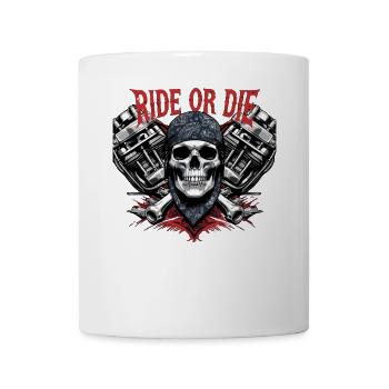 Moto Skull Ride ou Die Biker Chopper Rock - Mug blanc - blanc - Devant