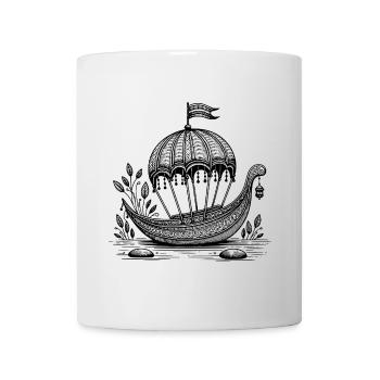 Retro Segelschiff – Abenteuer & Freiheit Motiv - Tasse - Weiß - Vorne