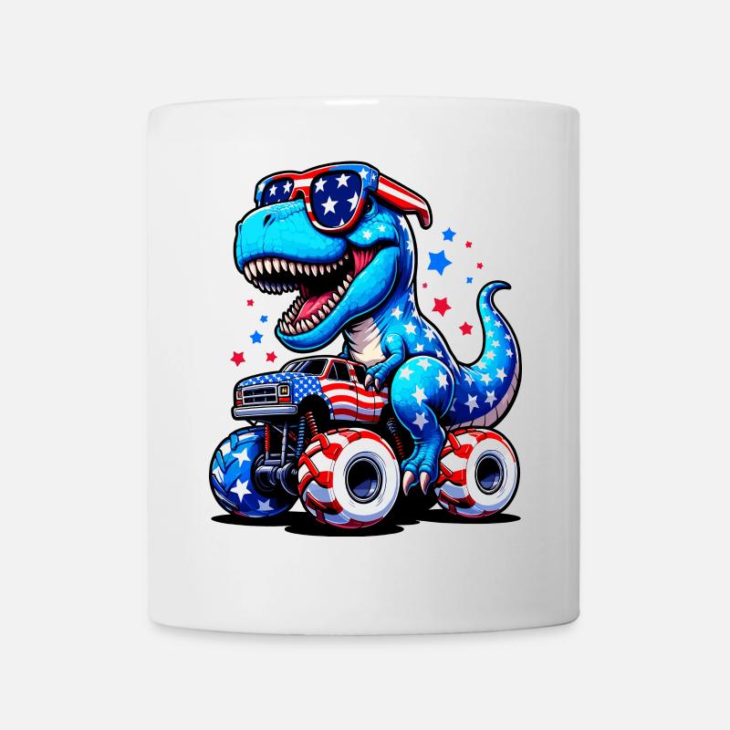 SSW24-T Rex Riding Monster Truck 3 - Mug - white