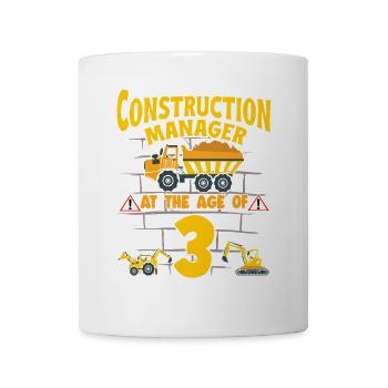 Construction Party 3rd Birthday 3 Years Old truck - Tasse - Weiß - Vorne