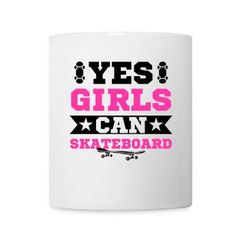 Skateboard Mädchen Damen Skaterin - Tasse - Weiß - Vorne