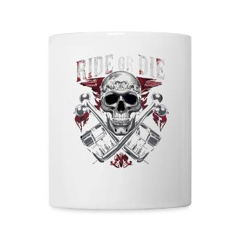 Moto Skull Ride ou Die Biker Chopper Rock - Mug blanc - blanc - Devant