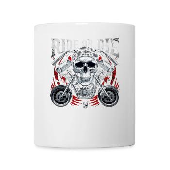 Moto Skull Ride ou Die Biker Chopper Rock - Mug blanc - blanc - Devant