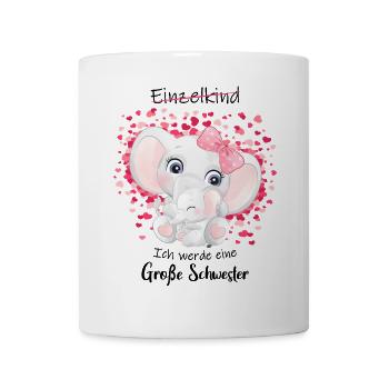 Nachwuchs Verkünden Ich Werde Große Schwester 2027 - Tasse - Weiß - Vorne
