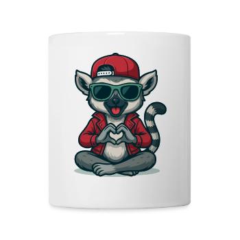 Vibrations d’amour de lémurien - Mug blanc - blanc - Devant