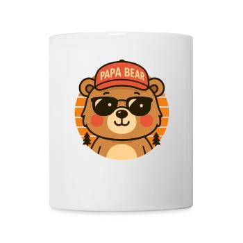 Papa Bear Knuddeliger Bären-Daddy Retro - Tasse - Weiß - Vorne