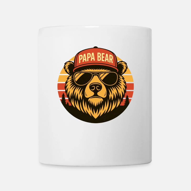 Papa ours - Père ours cool avec des lunettes de soleil - Mug blanc - blanc