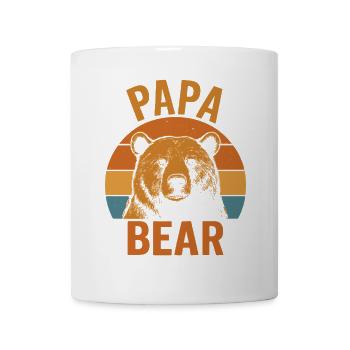 Papa Bear Strong Bear Dad Retro Look - Mug - white - Front