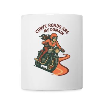 Curvy Roads Are My Domain Motorcycle Biker Retro - Mug - white - Front