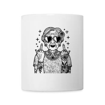 Cool Grandma – Retro Clipart with Sunglasses - Mug - white - Front